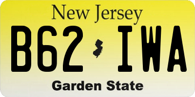 NJ license plate B62IWA