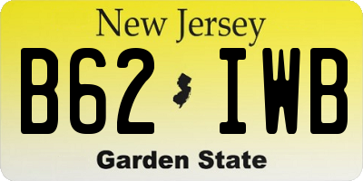 NJ license plate B62IWB