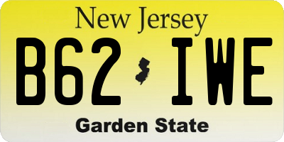 NJ license plate B62IWE