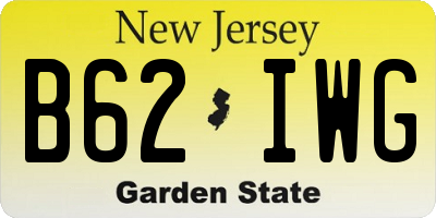 NJ license plate B62IWG