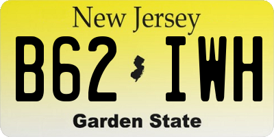 NJ license plate B62IWH