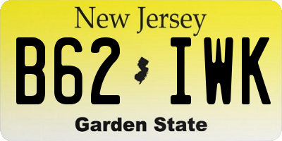NJ license plate B62IWK