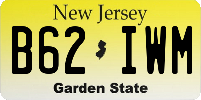 NJ license plate B62IWM