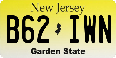 NJ license plate B62IWN