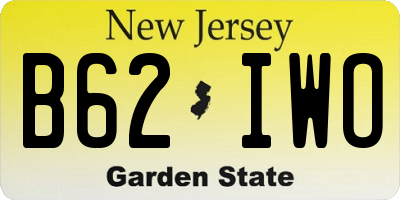 NJ license plate B62IWO