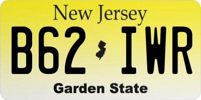 NJ license plate B62IWR