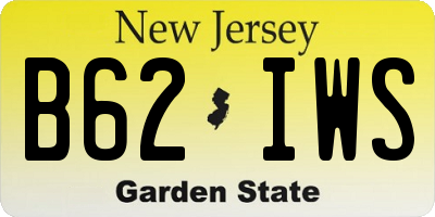 NJ license plate B62IWS