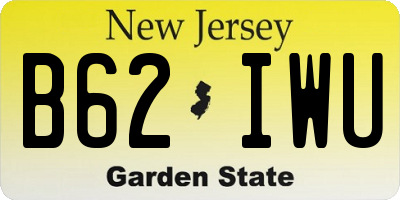 NJ license plate B62IWU