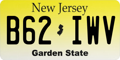 NJ license plate B62IWV