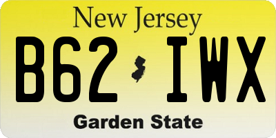 NJ license plate B62IWX