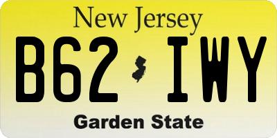 NJ license plate B62IWY