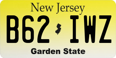 NJ license plate B62IWZ
