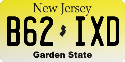NJ license plate B62IXD