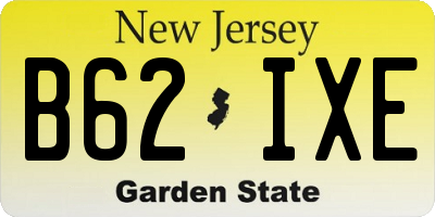NJ license plate B62IXE