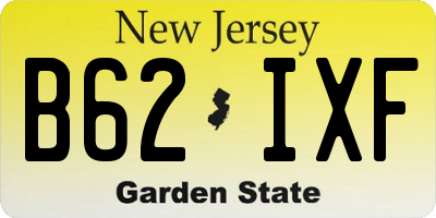 NJ license plate B62IXF
