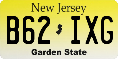 NJ license plate B62IXG