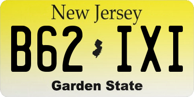 NJ license plate B62IXI