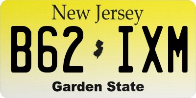 NJ license plate B62IXM