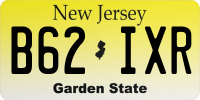NJ license plate B62IXR