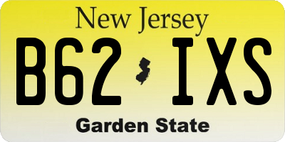 NJ license plate B62IXS