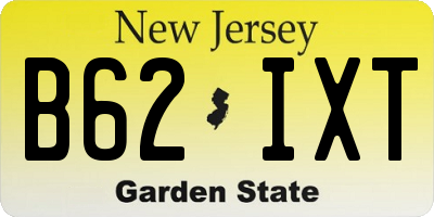 NJ license plate B62IXT