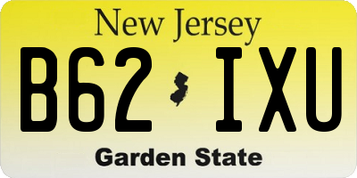 NJ license plate B62IXU