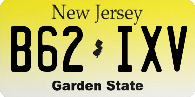 NJ license plate B62IXV