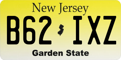 NJ license plate B62IXZ