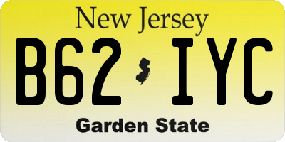 NJ license plate B62IYC