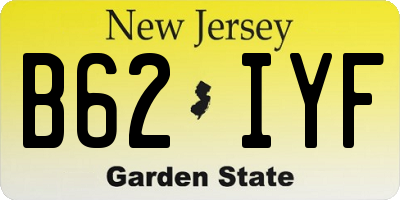 NJ license plate B62IYF