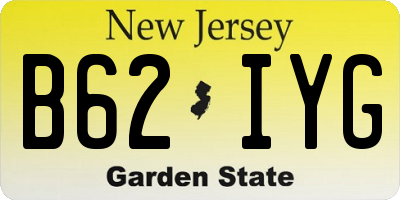 NJ license plate B62IYG