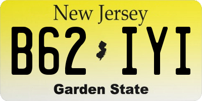 NJ license plate B62IYI