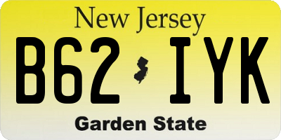 NJ license plate B62IYK