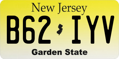 NJ license plate B62IYV