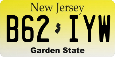 NJ license plate B62IYW