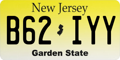 NJ license plate B62IYY