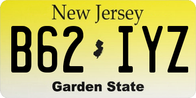 NJ license plate B62IYZ