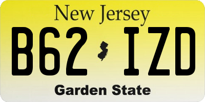 NJ license plate B62IZD