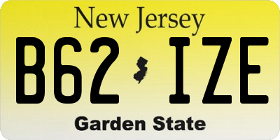 NJ license plate B62IZE