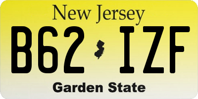 NJ license plate B62IZF