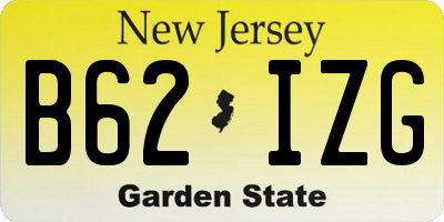 NJ license plate B62IZG