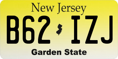 NJ license plate B62IZJ