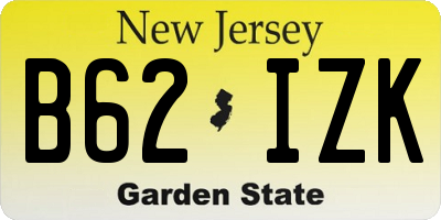 NJ license plate B62IZK