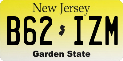NJ license plate B62IZM