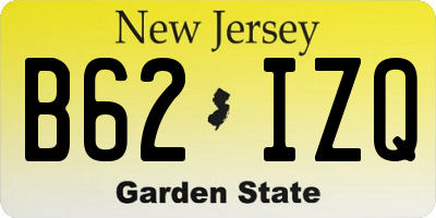NJ license plate B62IZQ