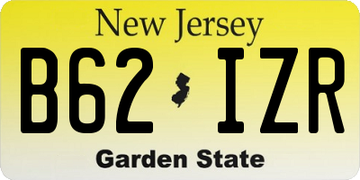 NJ license plate B62IZR