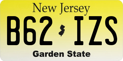 NJ license plate B62IZS