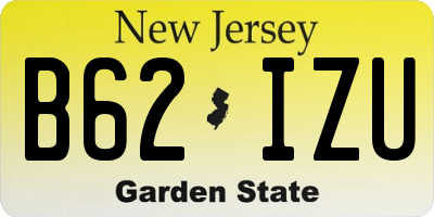 NJ license plate B62IZU