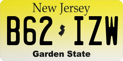 NJ license plate B62IZW