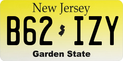 NJ license plate B62IZY